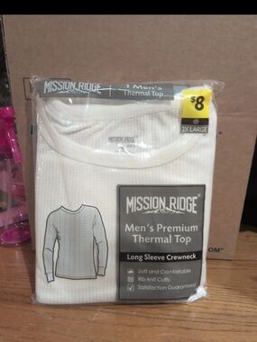 Men’s Cream Thermal Long Sleeve Crewneck -